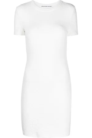 Alexander Wang Logo-debossed short-sleeve minidress