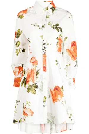 Erdem Floral-print cotton mini shirtdress