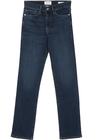 Frame Whiskering-effect straight-leg jeans