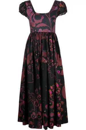 Cynthia Rowley Floral-print empire-line midi dress
