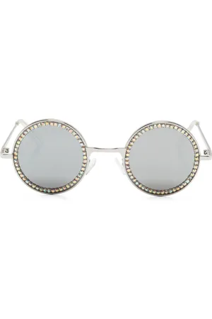 MONNALISA Rhinestone-embellished round-frame sunglasses
