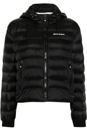 Palm Angels Logo-print hooded down jacket