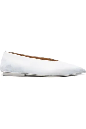 MARSÈLL Distressed-effect leather ballerina shoes