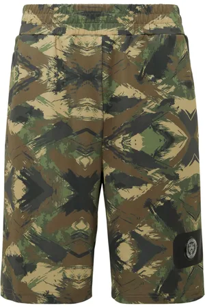 Philipp Plein Logo-patch elasticated-waistband shorts
