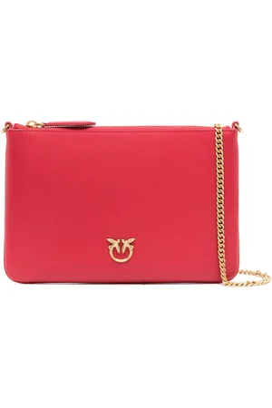 Pinko Love Birds-plaque leather crossbody bag