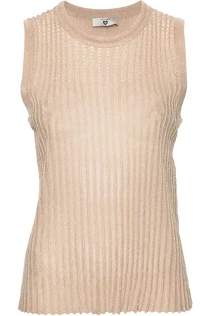 Twin-Set Plissé sleeveless knitted top