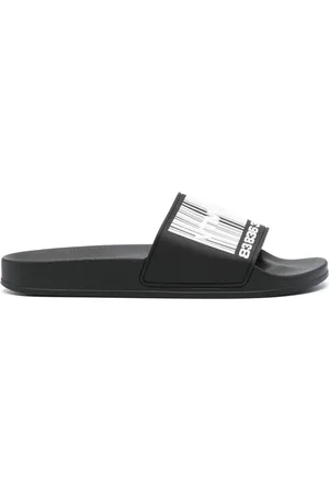 VTMNTS Barcode-print appliqué-logo slides
