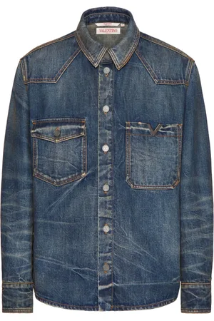 VALENTINO GARAVANI V-detail denim shirt