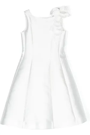 MONNALISA Floral-appliqué flared dress