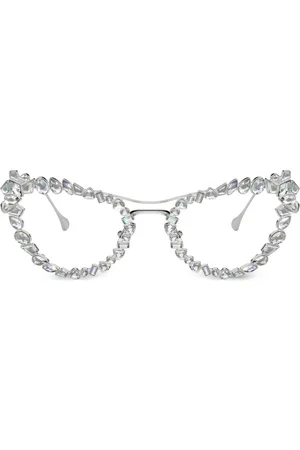 Swarovski Crystal-embellished clip-on frame glasses
