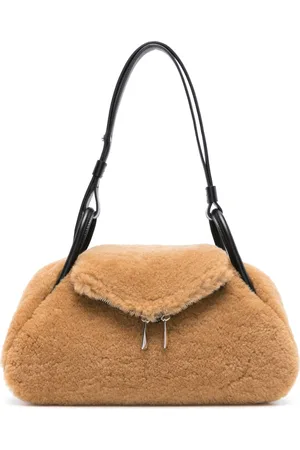 Amina Muaddi Gemini shearling shoulder bag