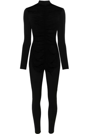 MAISON CLOSE Mesh-panelled mock-neck catsuit