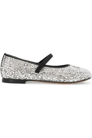 Dolce & Gabbana Logo-plaque rhinestone ballerina shoes