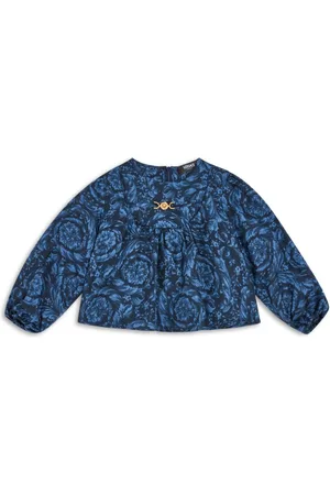 VERSACE Logo-plaque silk blouse
