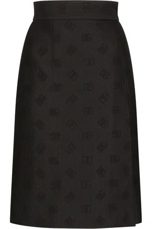Dolce & Gabbana Monogram-jacquard straight midi skirt