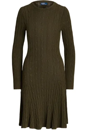 Ralph Lauren Round-neck cable-knit midi dress