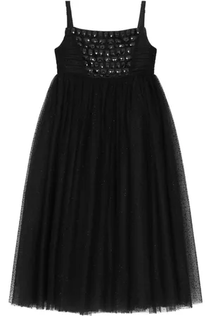 Dolce & Gabbana Sleeveless flocked tulle dress