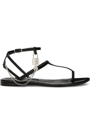 Dolce & Gabbana Padlock patent-leather flat sandals