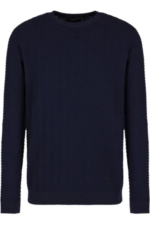 Giorgio Armani Chevron-knit wool-blend jumper