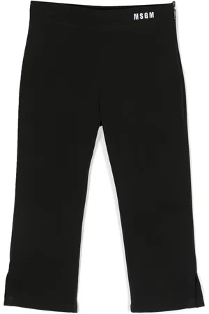 Msgm Embroidered-logo straight-leg trousers