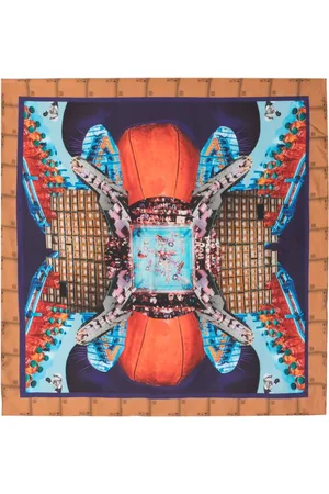 HENRIK VIBSKOV Boxing Navy Collage silk scarf