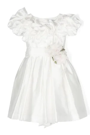 MONNALISA Venice ruffle-detail satin dress