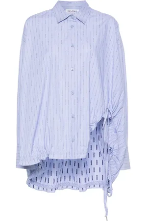The Attico Logo-print striped shirt