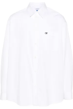 OFF-WHITE Logo-embroidered cotton shirt
