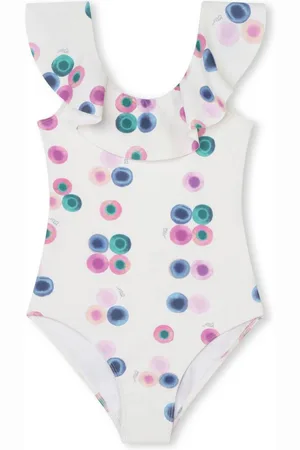 Chloé Abstract-print ruffled swimsuit