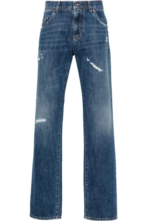 Dolce & Gabbana Distressed straight-leg jeans