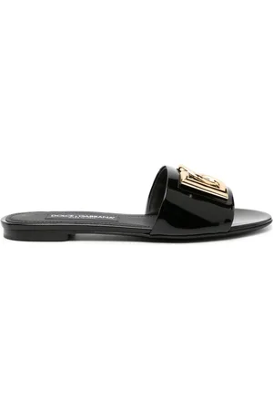 Dolce & Gabbana DG-logo leather slides