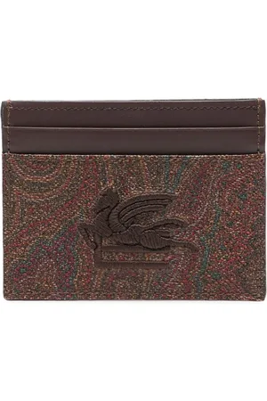 Etro Logo-embroidered cotton-blend cardholder