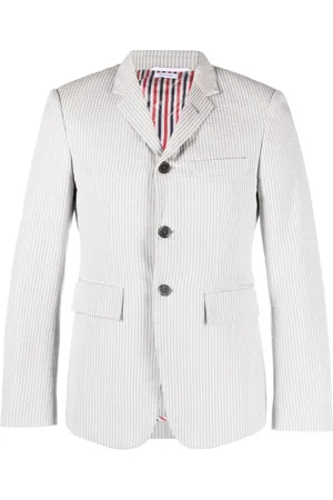 Thom Browne Stripe-print seersucker cotton blazer