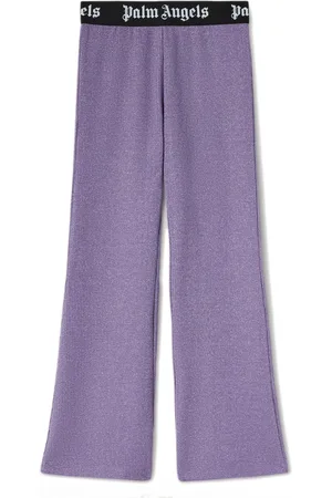 Palm Angels Logo-waistband Lurex track pants