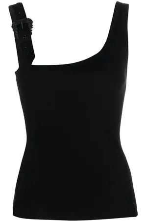 VERSACE Buckle-embellished ribbed top