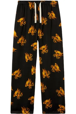 Palm Angels Burning monogram-embroidered track pants