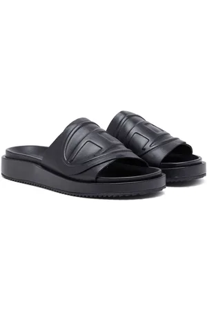 Diesel Sa-Slide D Oval W logo-embossed slides