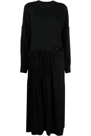 YOHJI YAMAMOTO Panelled tiered maxi dress