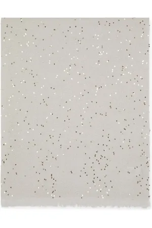 Brunello Cucinelli Sequin-embroidered cashmere-blend scarf
