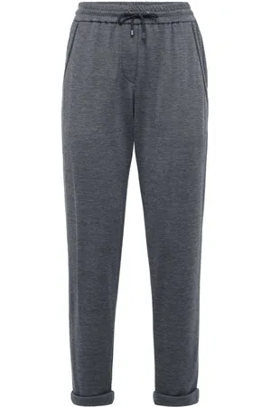 Brunello Cucinelli Monili-trim cotton-silk blend track pants