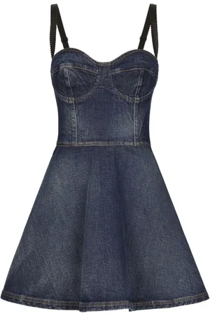 Dolce & Gabbana Sweetheart-neck denim minidress