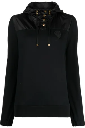 Gucci Crest-appliqué panelled hoodie