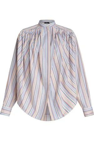 Etro Striped gathered cotton blouse