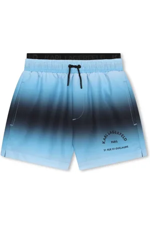 Karl Lagerfeld Ombré-print drawstring swim shorts