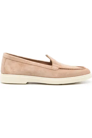 santoni Round-toe suede loafers