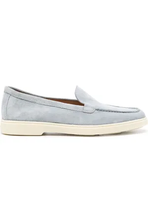 santoni Round-toe suede loafers