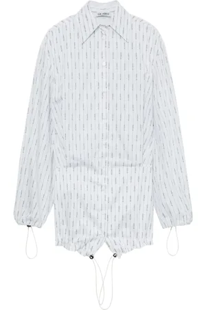 The Attico Pinstriped cotton mini shirtdress