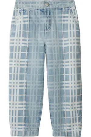 Burberry Check-pattern tapered-leg jeans