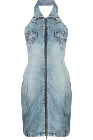 Moschino Heart-panels denim minidress