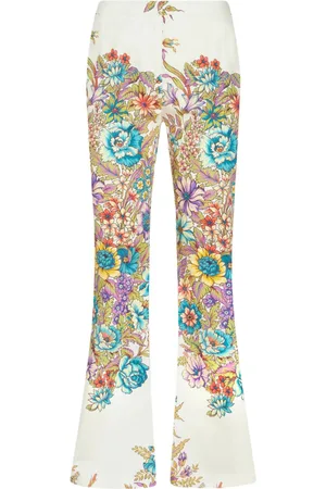 Etro Floral-print flared trousers